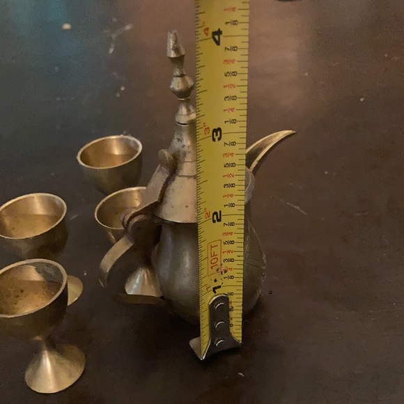 India Brass Mini Coffee Set - Picture 11 of 12